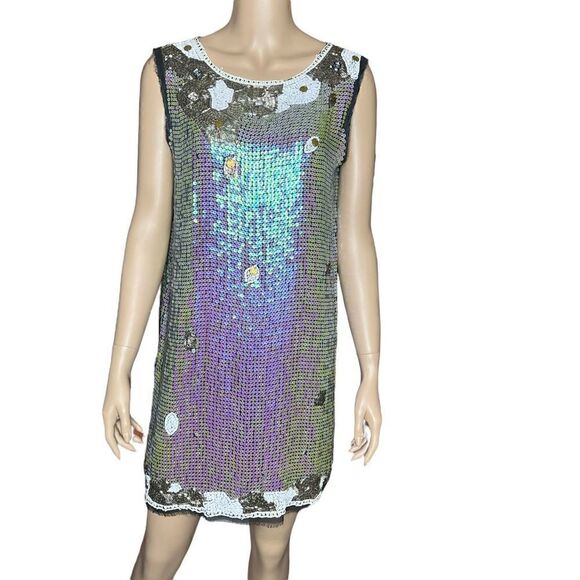 Meghan LA sequined beaded boho dress tunic - Picture 1 of 15